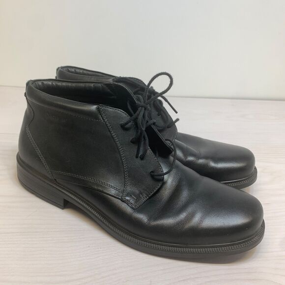 Ecco Dublin GTX Mens Size EU 46 US 12-12.5 Black Leather Chukka Ankle Boots - Picture 1 of 13